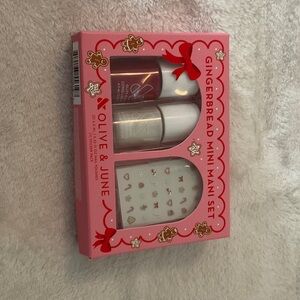 Gingerbread Mini Mani Set - Red and White